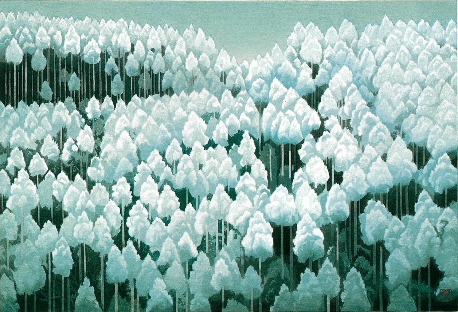 東山魁夷「北山初雪」(木版画)