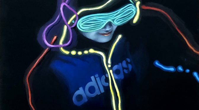 橘川裕輔 「Neon Girl　アクリル画　P6」