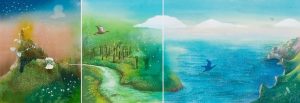 旅 - 瑞のミチを飛ぶ(106.0cm×37.0cm)